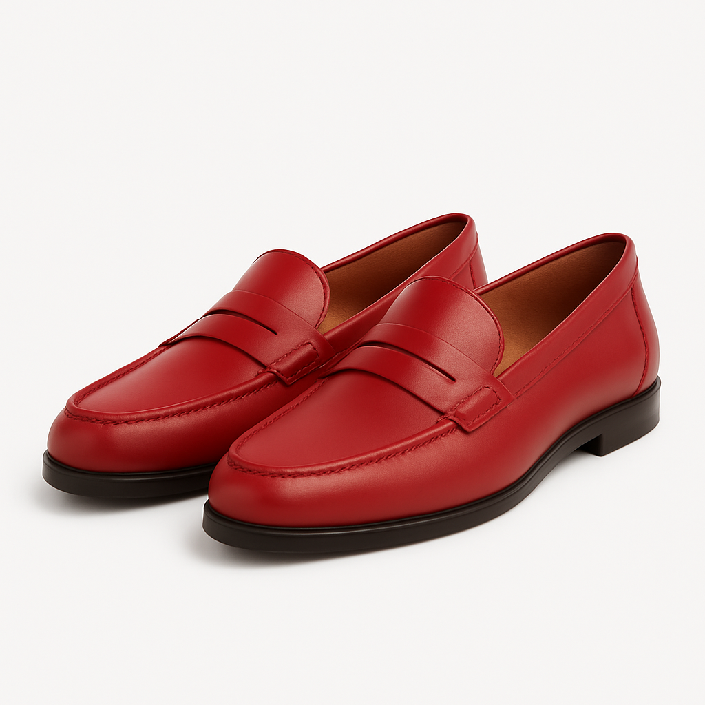 Scarlet Leather Loafers - Heathenor Shoes